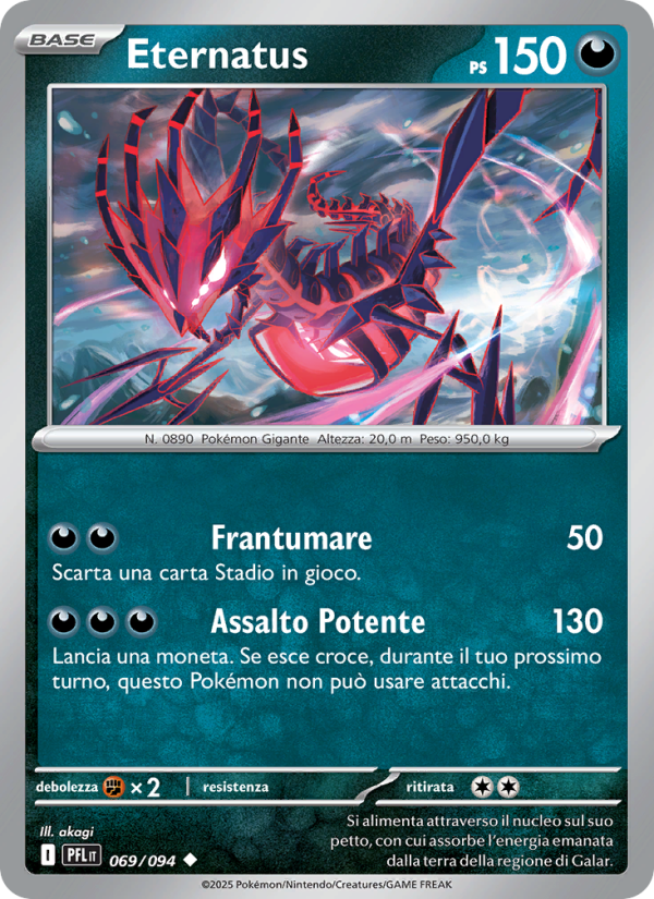 Eternatus 069/130 — Fiamme Spettrali (Italian Pokémon TCG card)