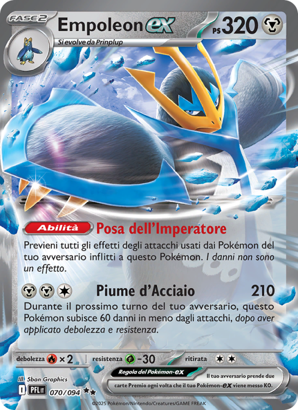 Empoleon-ex 070/130 — Fiamme Spettrali (Italian Pokémon TCG card)