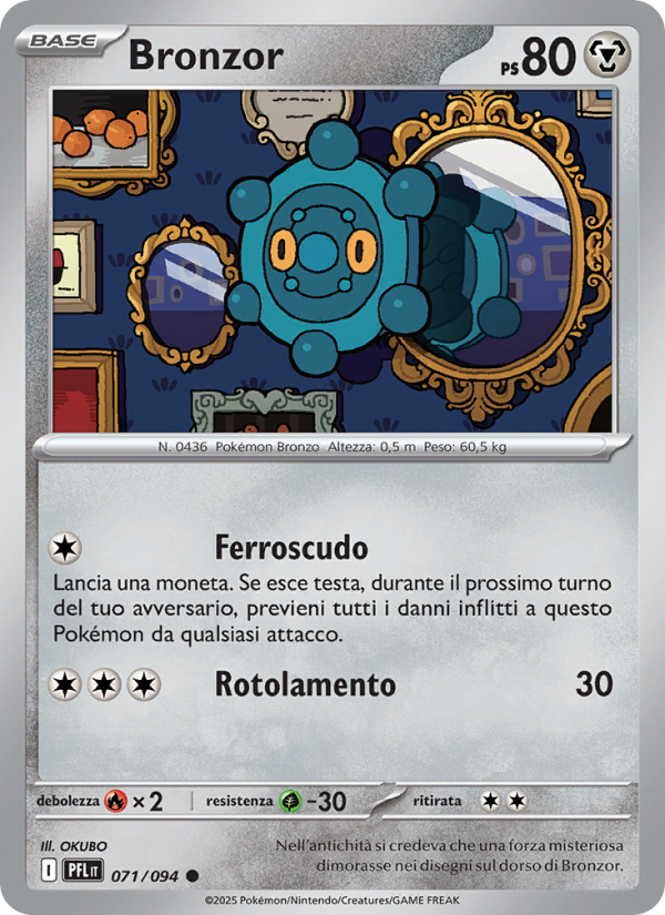 Bronzor 071/130 — Fiamme Spettrali (Italian Pokémon TCG card)