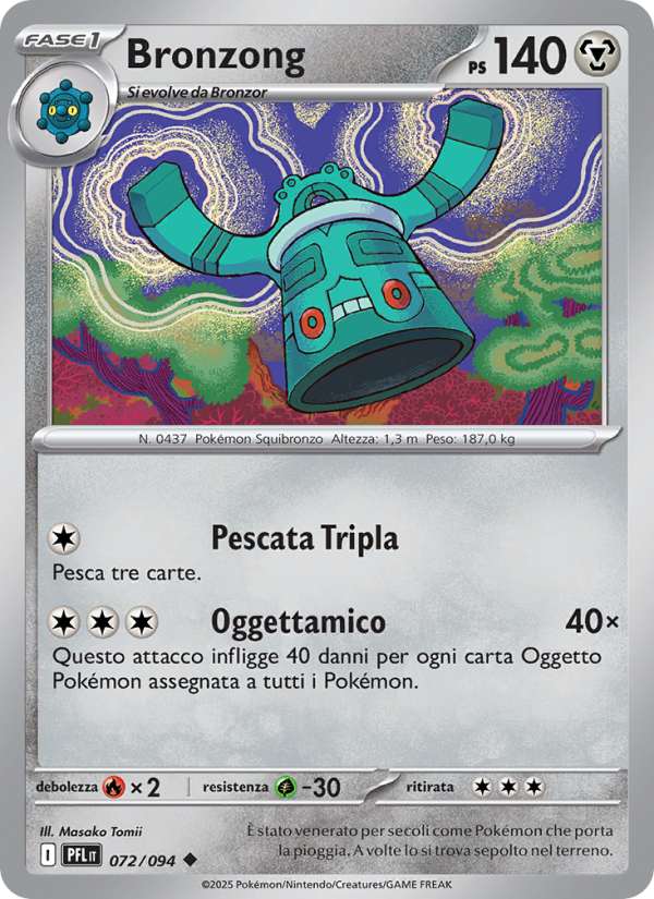 Bronzong 072/130 — Fiamme Spettrali (Italian Pokémon TCG card)