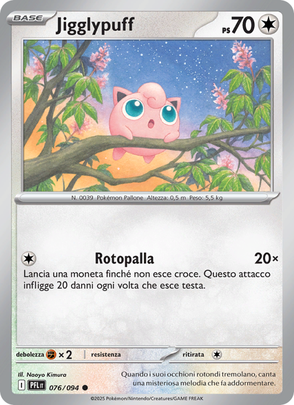 Jigglypuff 076/130 — Fiamme Spettrali (Italian Pokémon TCG card)