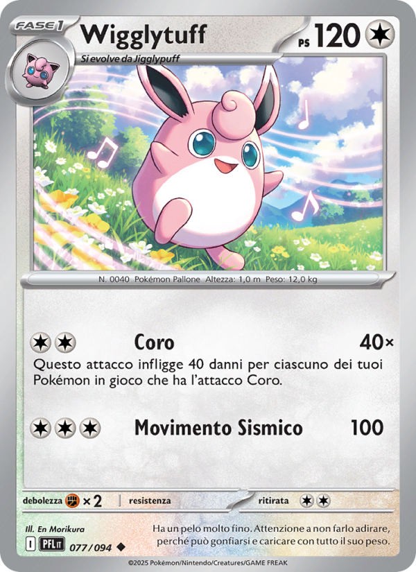 Wigglytuff 077/130 — Fiamme Spettrali (Italian Pokémon TCG card)