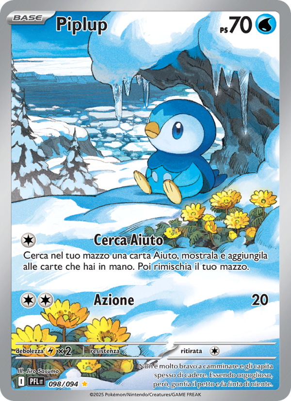 Piplup 098/130 — Fiamme Spettrali (Italian Pokémon TCG card)