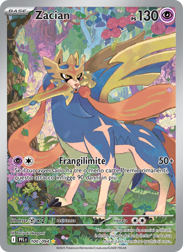 Zacian 100/130 — Fiamme Spettrali (Italian Pokémon TCG card)