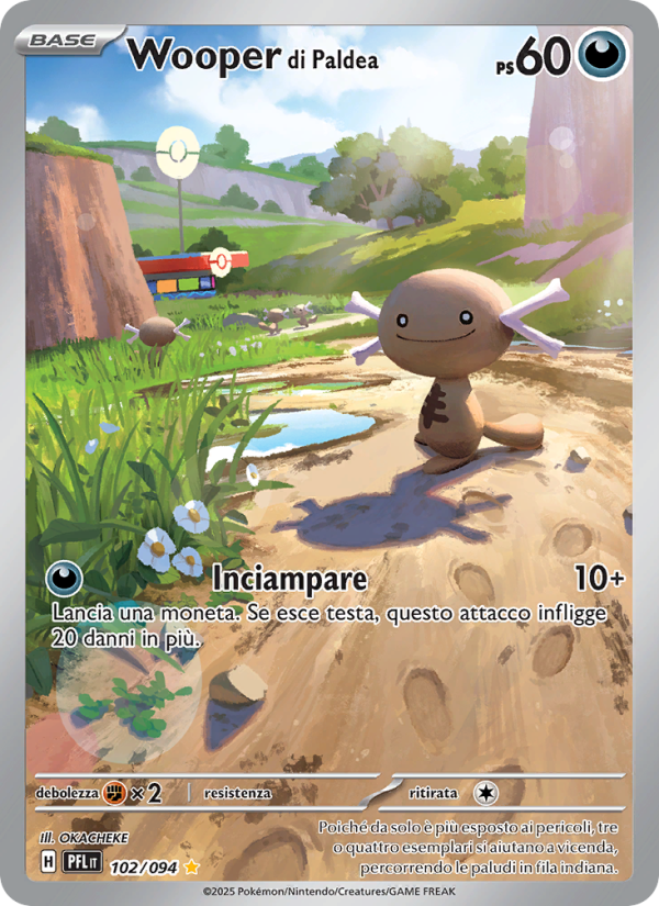 Wooper di Paldea 102/130 — Fiamme Spettrali (Italian Pokémon TCG card)