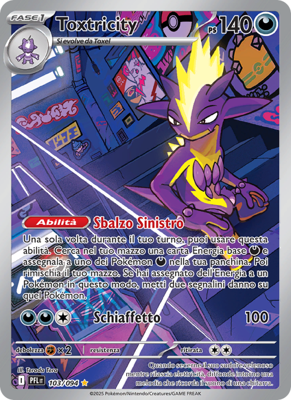 Toxtricity 103/130 — Fiamme Spettrali (Italian Pokémon TCG card)