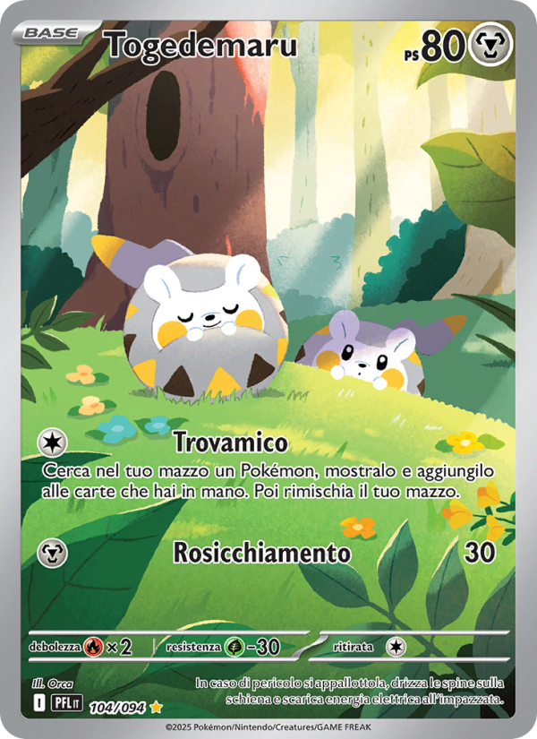 Togedemaru 104/130 — Fiamme Spettrali (Italian Pokémon TCG card)