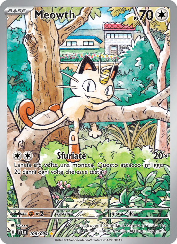 Meowth 106/130 — Fiamme Spettrali (Italian Pokémon TCG card)