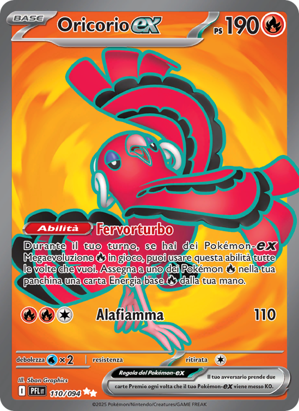 Oricorio-ex 110/130 — Fiamme Spettrali (Italian Pokémon TCG card)