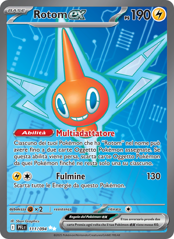 Rotom-ex 111/130 — Fiamme Spettrali (Italian Pokémon TCG card)