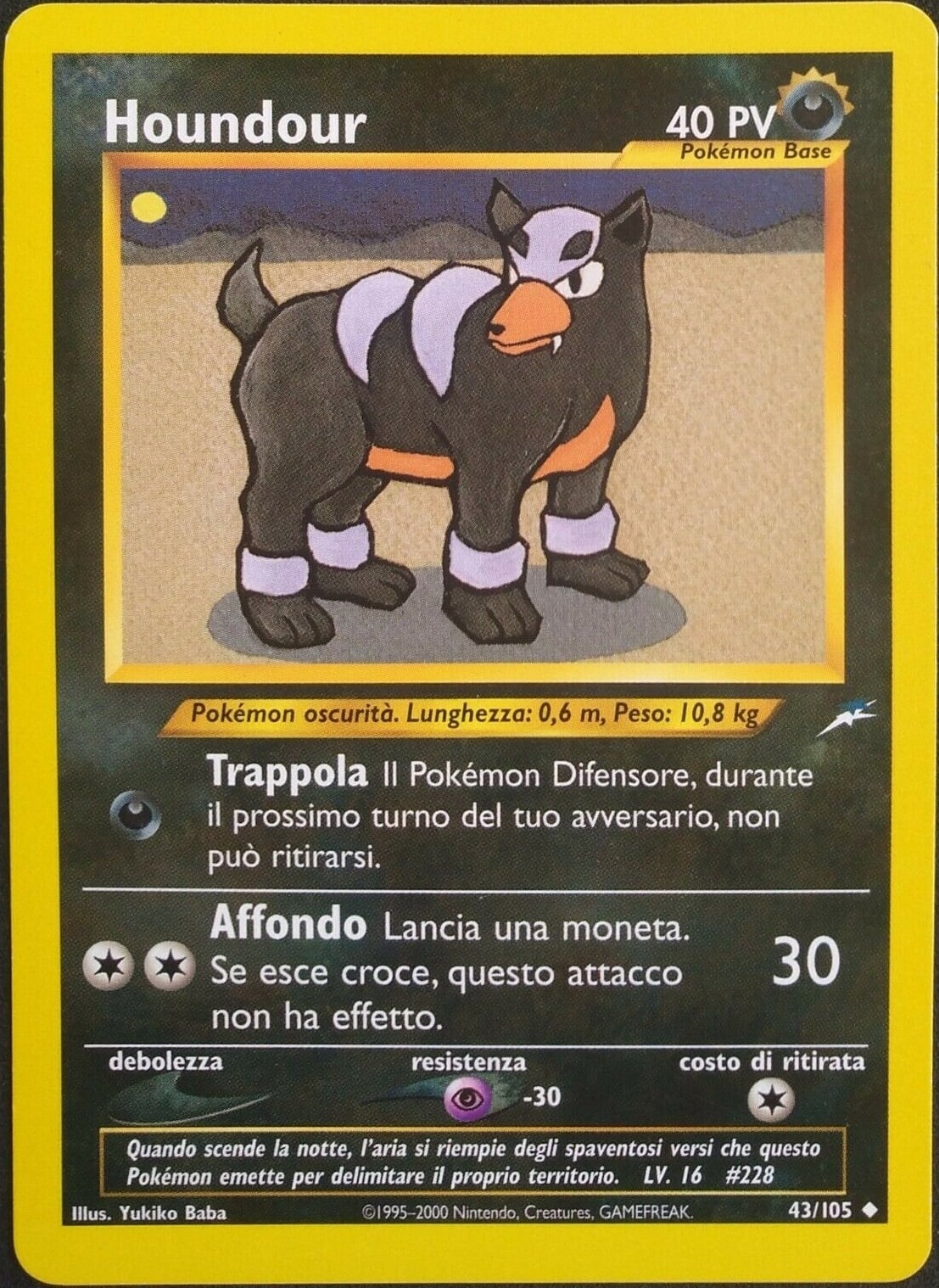 Houndour 043 — Neo Destiny (Italian Pokémon TCG card)