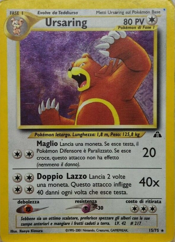 Ursaring 015 — Neo Discovery (Italian Pokémon TCG card)