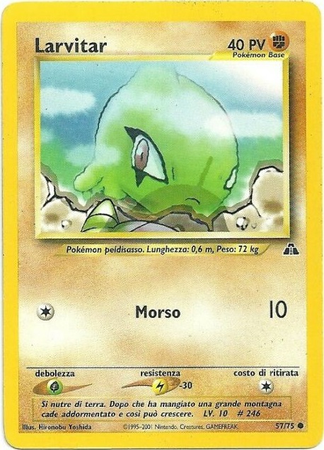 Larvitar 057 — Neo Discovery (Italian Pokémon TCG card)