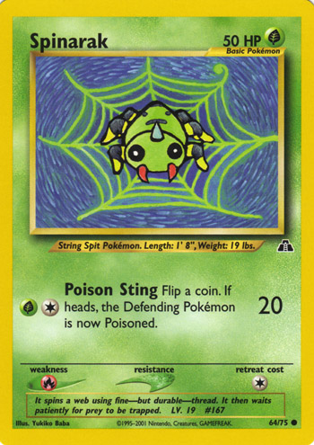 Spinarak 064 — Neo Discovery (Italian Pokémon TCG card)