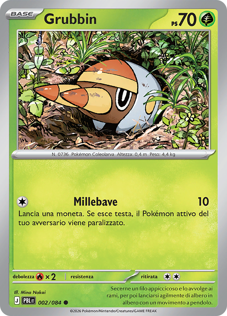 Grubbin 002 — Buio Pesto (Italian Pokémon TCG card)