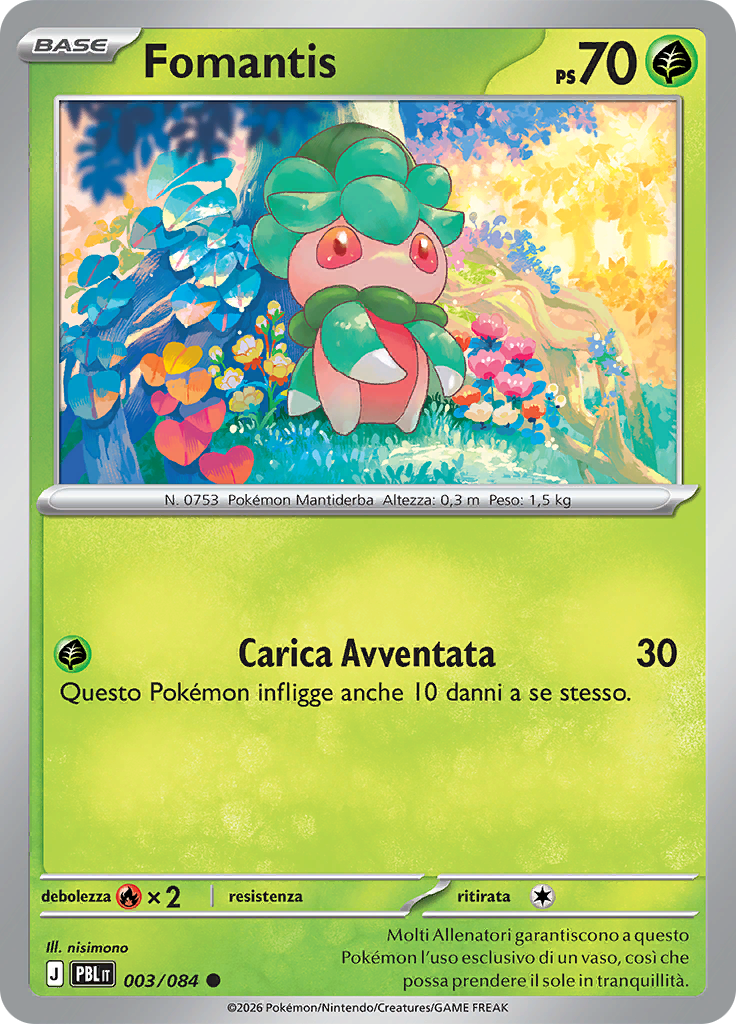 Fomantis 003 — Buio Pesto (Italian Pokémon TCG card)