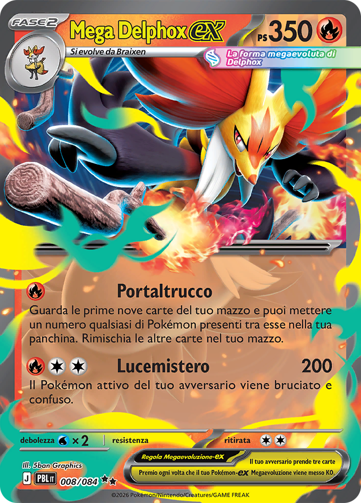 Mega Delphox-ex 008 — Buio Pesto (Italian Pokémon TCG card)