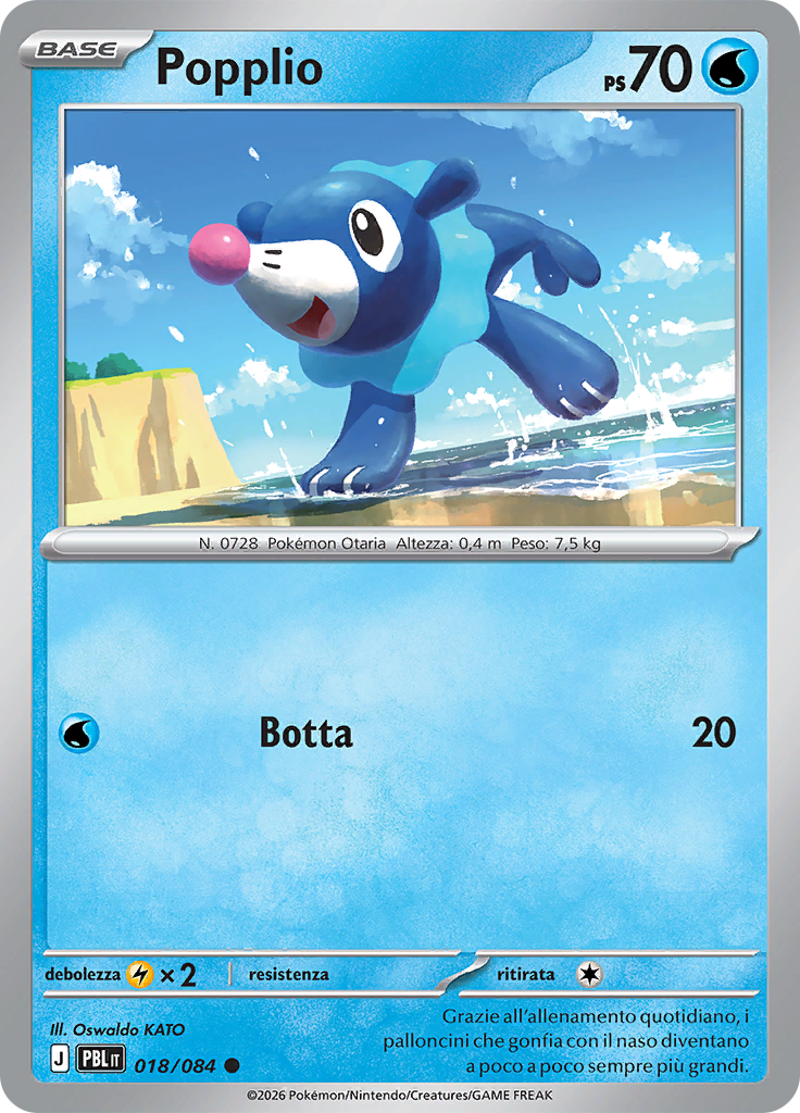 Popplio 018 — Buio Pesto (Italian Pokémon TCG card)