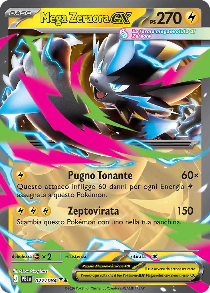 Mega Zeraora-ex 027 — Buio Pesto (Italian Pokémon TCG card)
