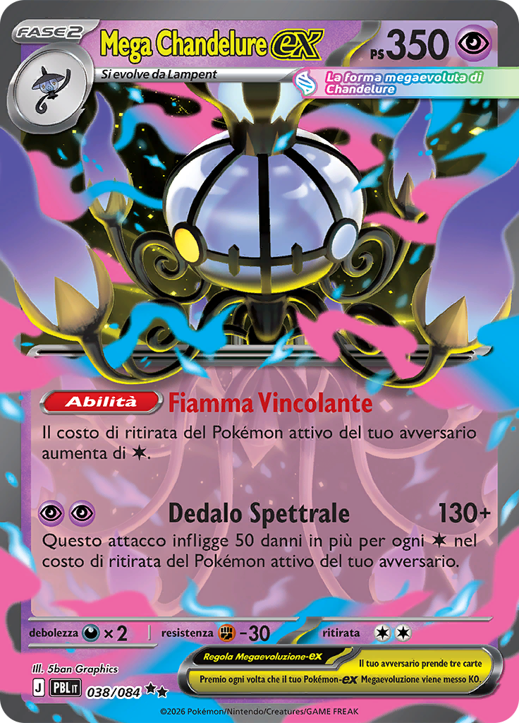 Mega Chandelure-ex 038 — Buio Pesto (Italian Pokémon TCG card)