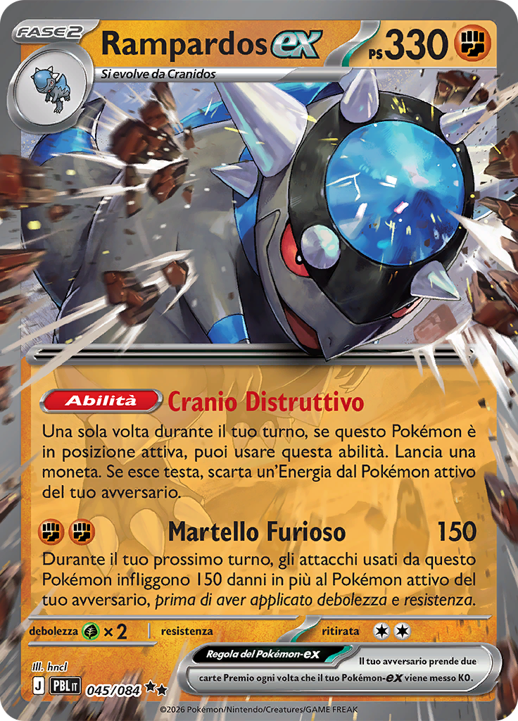Rampardos-ex 045 — Buio Pesto (Italian Pokémon TCG card)