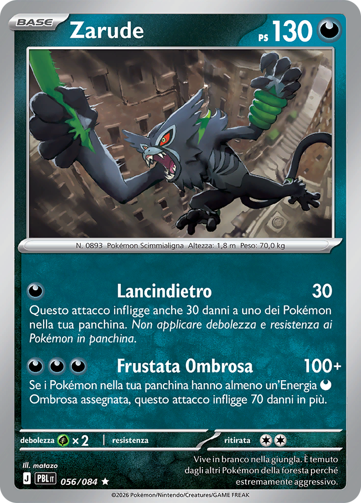 Zarude 056 — Buio Pesto (Italian Pokémon TCG card)