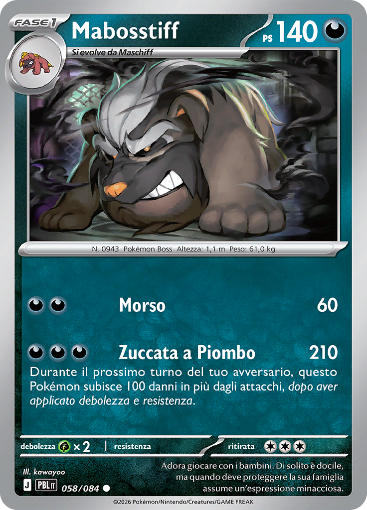 Mabosstiff 058 — Buio Pesto (Italian Pokémon TCG card)