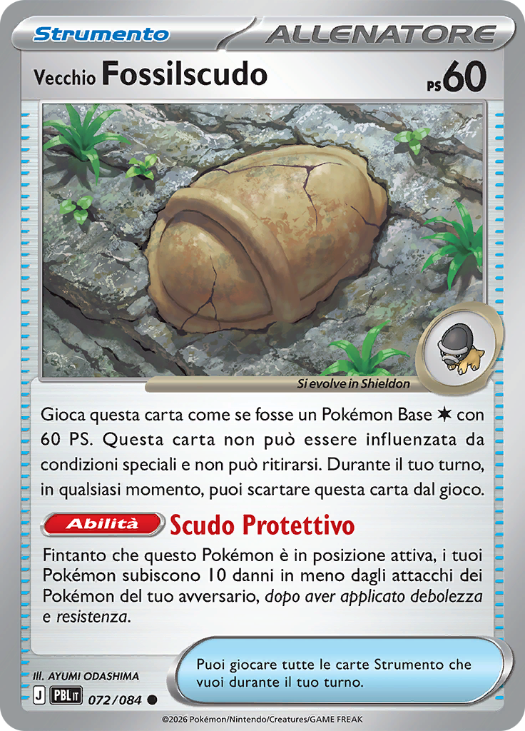 Vecchio Fossilscudo 072 — Buio Pesto (Italian Pokémon TCG card)