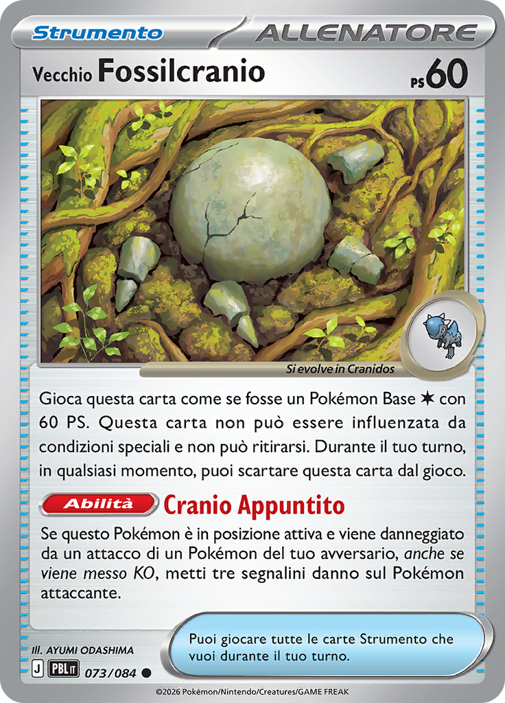 Vecchio Fossilcranio 073 — Buio Pesto (Italian Pokémon TCG card)