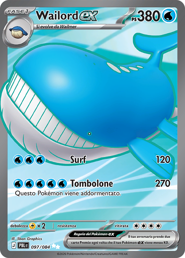 Wailord-ex 097 — Buio Pesto (Italian Pokémon TCG card)