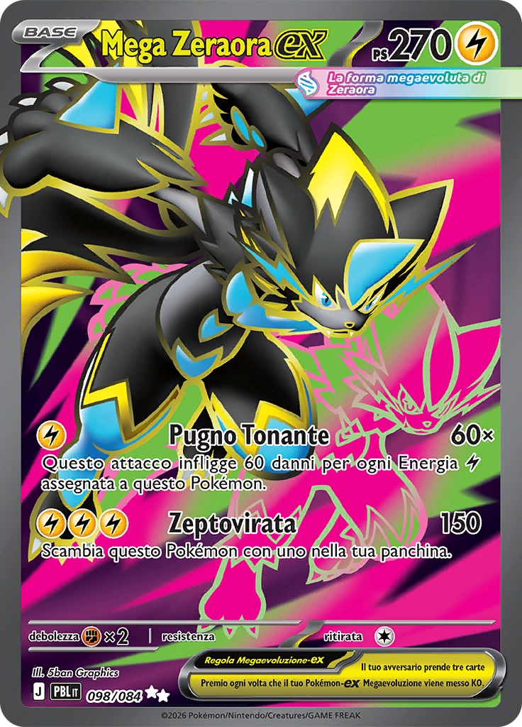 Mega Zeraora-ex 098 — Buio Pesto (Italian Pokémon TCG card)