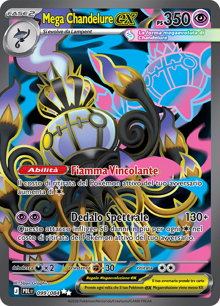 Mega Chandelure-ex 099 — Buio Pesto (Italian Pokémon TCG card)