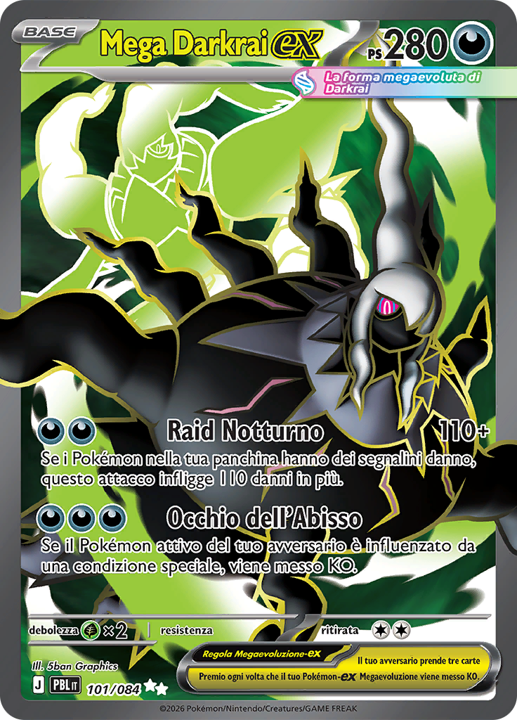 Mega Darkrai-ex 101 — Buio Pesto (Italian Pokémon TCG card)