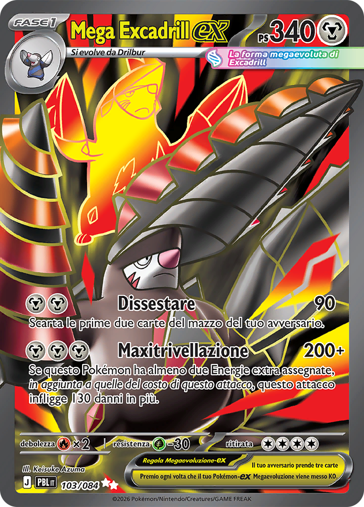 Mega Excadrill-ex 103 — Buio Pesto (Italian Pokémon TCG card)