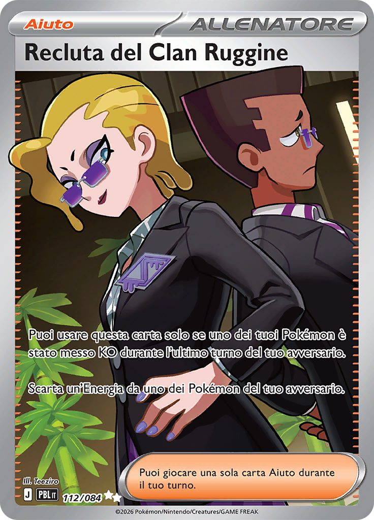 Recluta del Clan Ruggine 112 — Buio Pesto (Italian Pokémon TCG card)