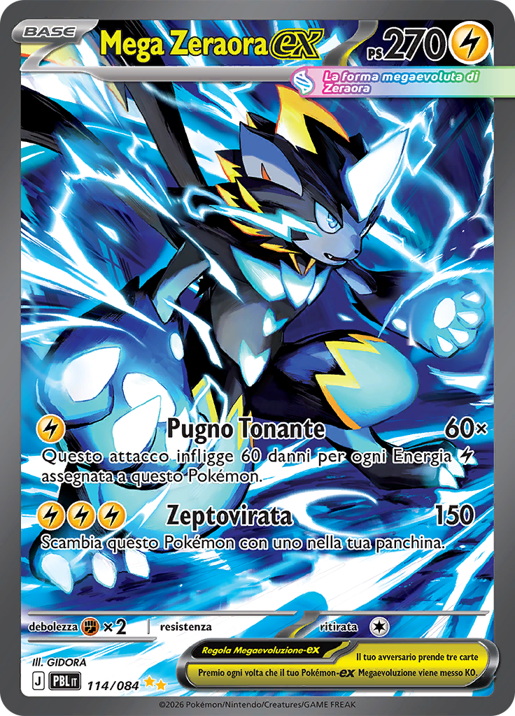 Mega Zeraora-ex 114 — Buio Pesto (Italian Pokémon TCG card)