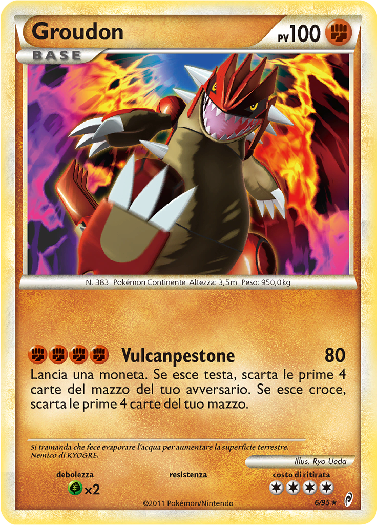 Groudon 6/95 — Richiamo delle Leggende (Italian Pokémon TCG card)