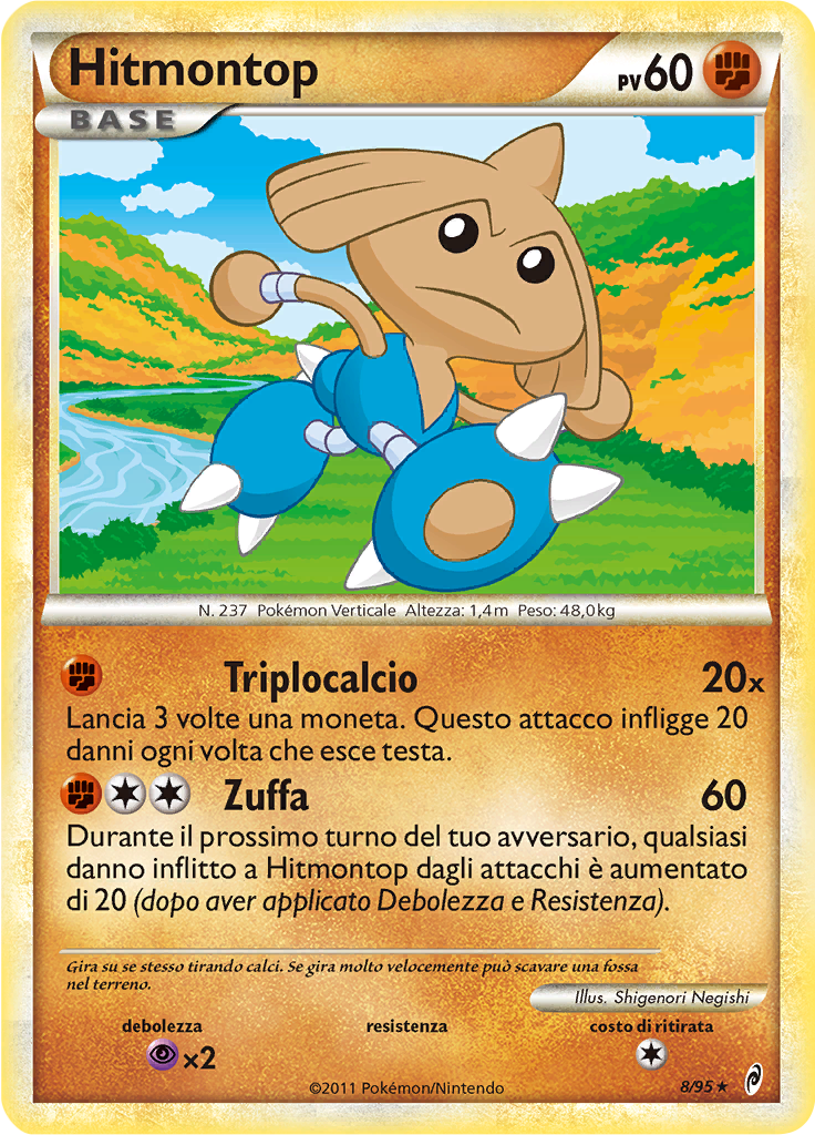 Hitmontop 8/95 — Richiamo delle Leggende (Italian Pokémon TCG card)