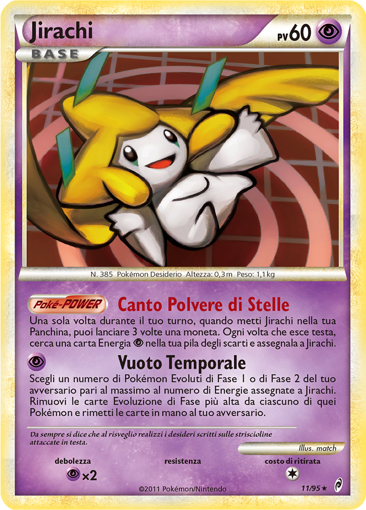 Jirachi 11/95 — Richiamo delle Leggende (Italian Pokémon TCG card)