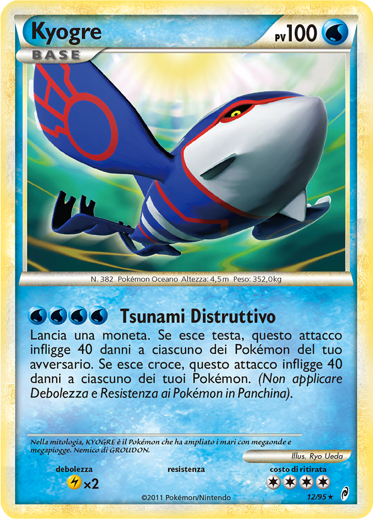 Kyogre 12/95 — Richiamo delle Leggende (Italian Pokémon TCG card)