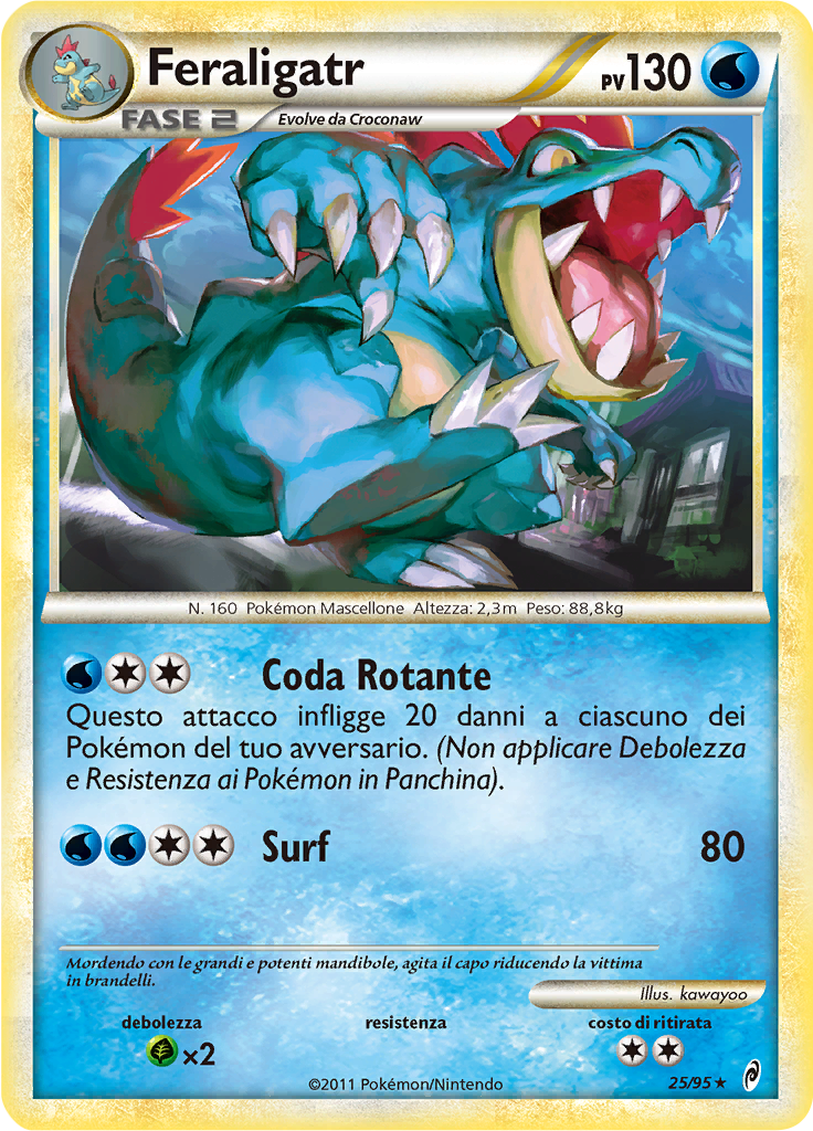 Feraligatr 25/95 — Richiamo delle Leggende (Italian Pokémon TCG card)