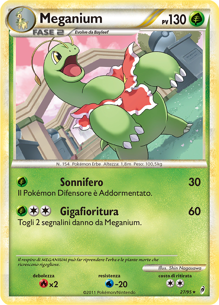 Meganium 27/95 — Richiamo delle Leggende (Italian Pokémon TCG card)