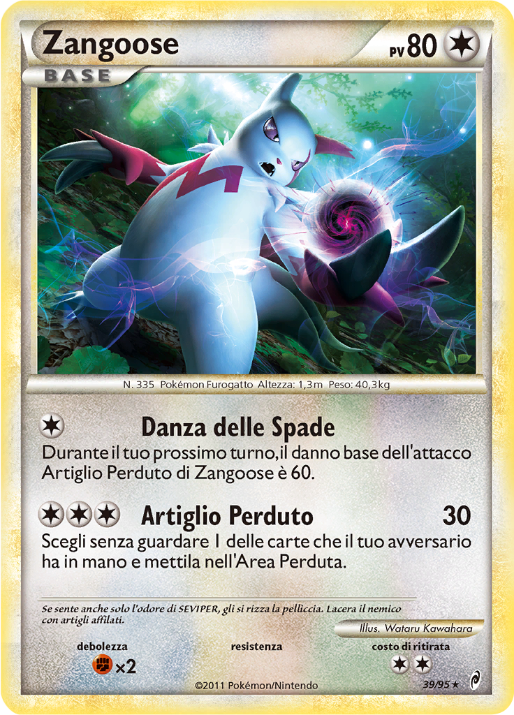 Zangoose 39/95 — Richiamo delle Leggende (Italian Pokémon TCG card)