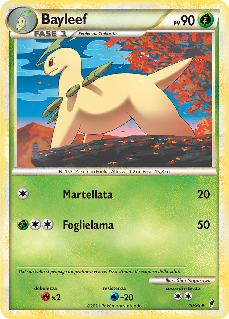 Bayleef 40/95 — Richiamo delle Leggende (Italian Pokémon TCG card)