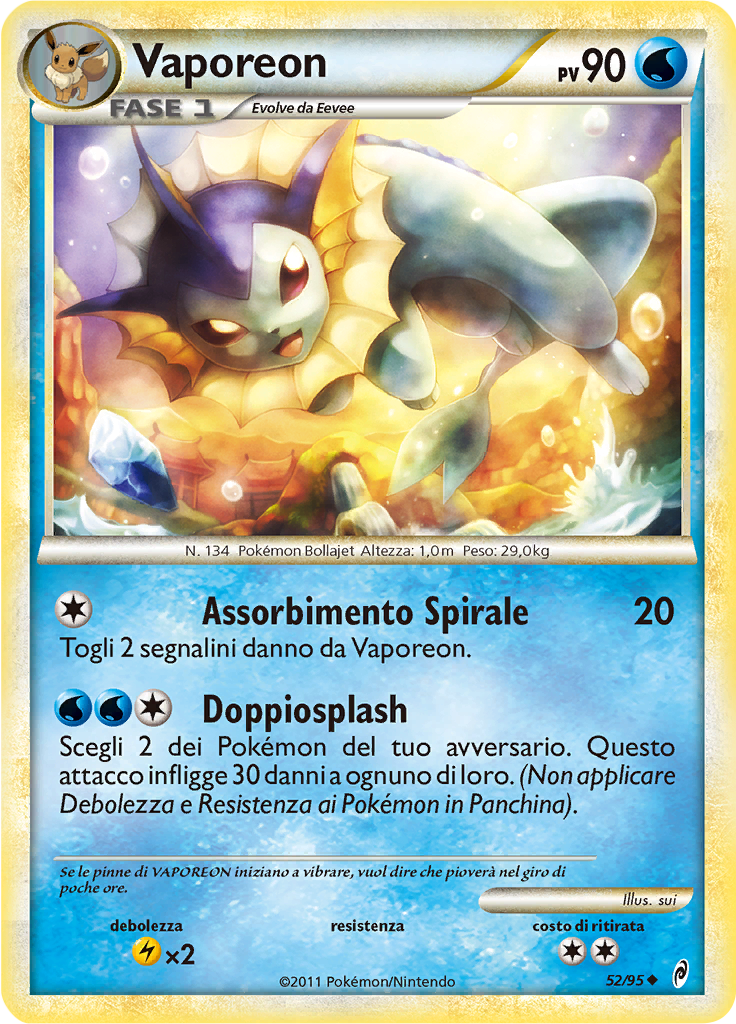 Vaporeon 52/95 — Richiamo delle Leggende (Italian Pokémon TCG card)
