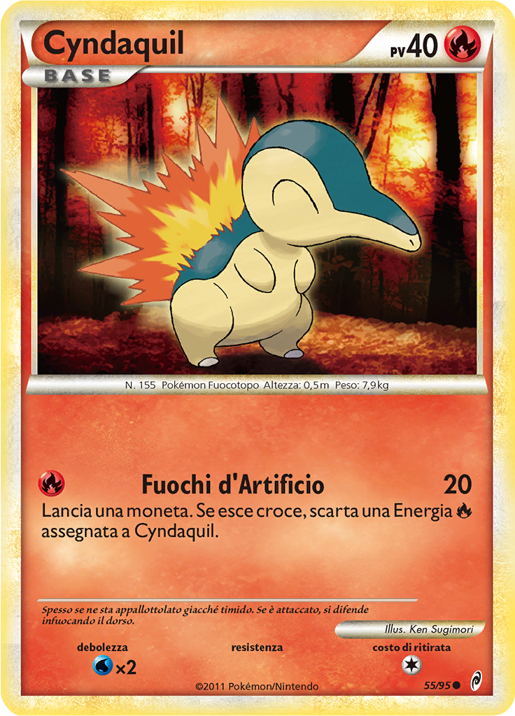 Cyndaquil 55/95 — Richiamo delle Leggende (Italian Pokémon TCG card)