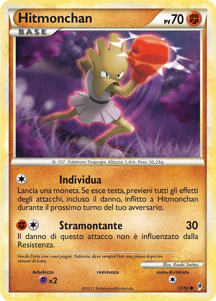 Hitmonchan 57/95 — Richiamo delle Leggende (Italian Pokémon TCG card)