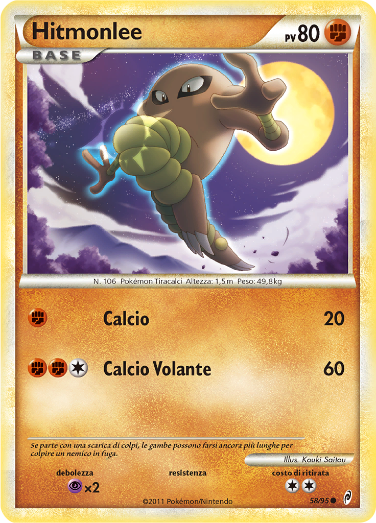 Hitmonlee 58/95 — Richiamo delle Leggende (Italian Pokémon TCG card)