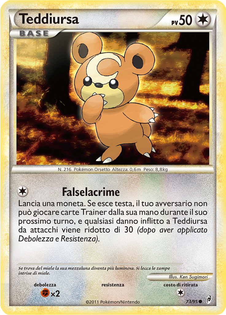 Teddiursa 73/95 — Richiamo delle Leggende (Italian Pokémon TCG card)