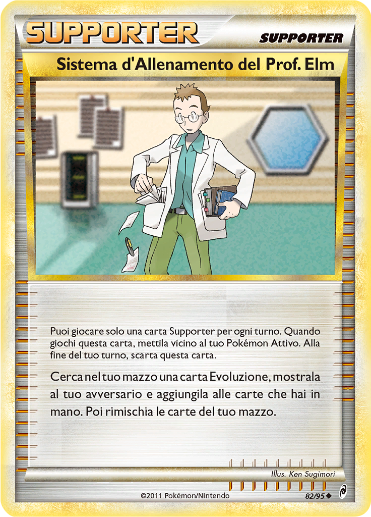 Sistema d'Allenamento del Prof. Elm 82/95 — Richiamo delle Leggende (Italian Pokémon TCG card)